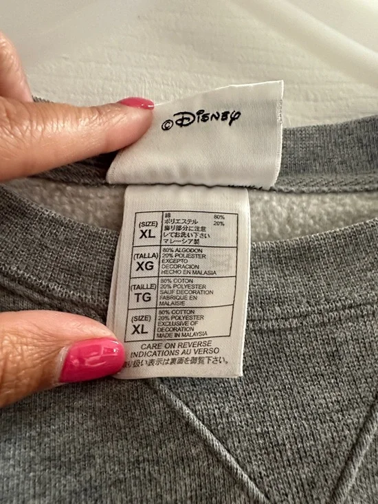 Y2K 2000s Walt Disney World Gray Crewneck Sweatshirt Patriotic Mickey Graphic XL - Picture 4 of 8